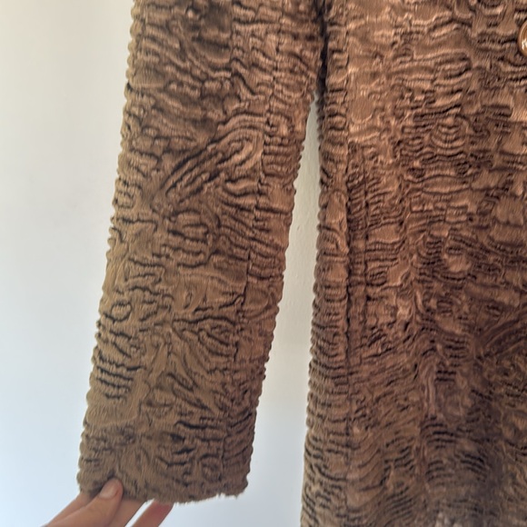 Les Copains Brown Faux Fur Jacket, Sz IT44/US8 - Picture 6 of 12